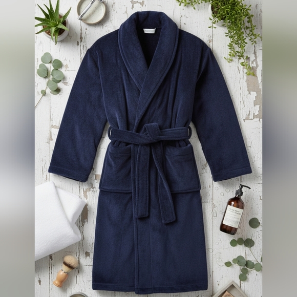 Men's Navy Robe - Picture 3 of 10